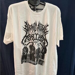 White Graphic T-Shirt with Artistic Design